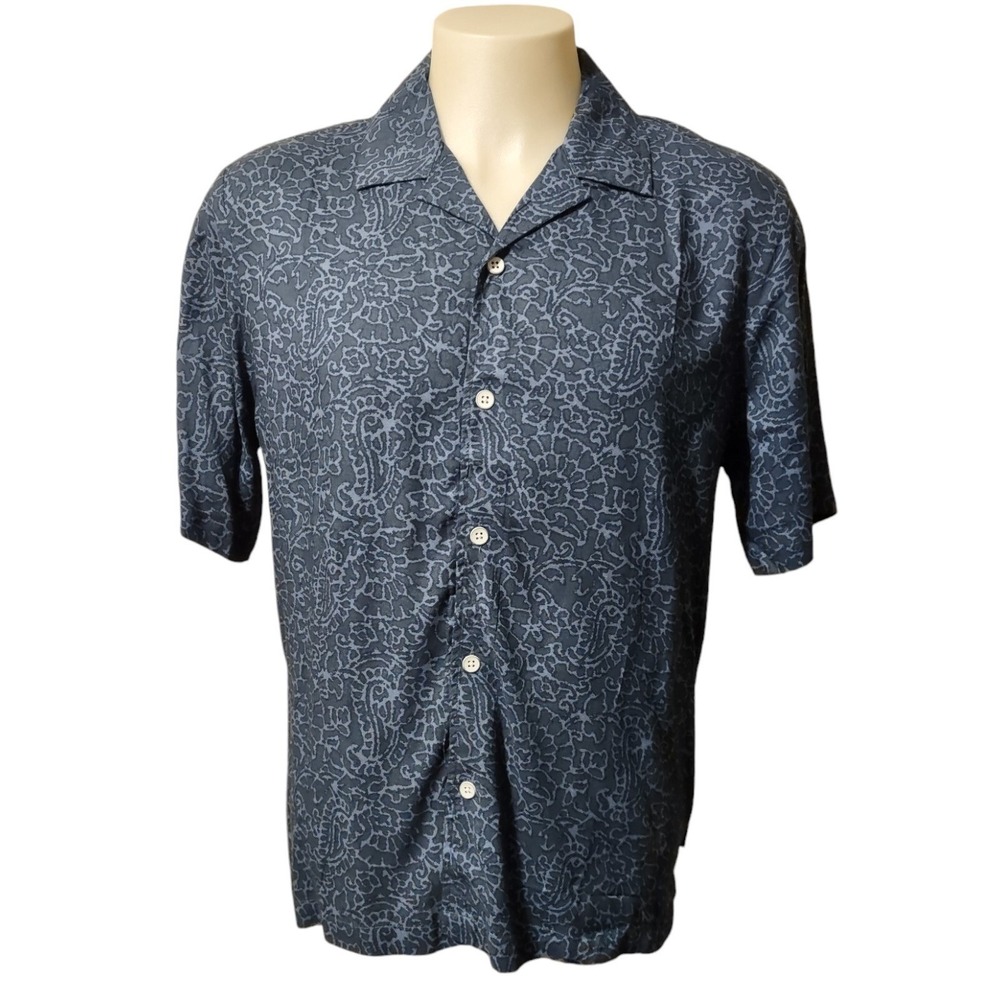 Kenneth Cole New York Dress Shirt Men's Adult Medium Regular‎ Rayon Button Down